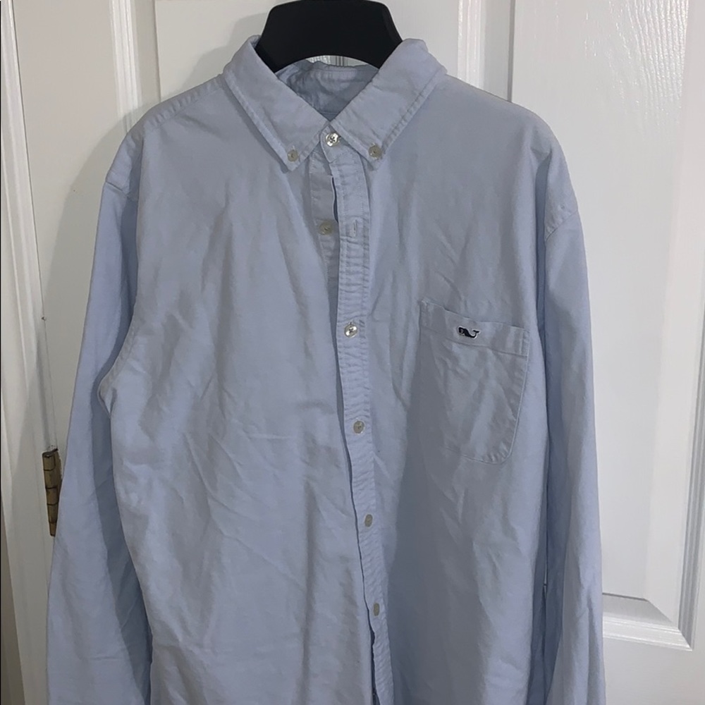 Vineyard Vines Large Solid Blue Button Down - image 1